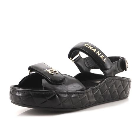 quilted sandals chanel|chanel velcro sandals 2020 price.